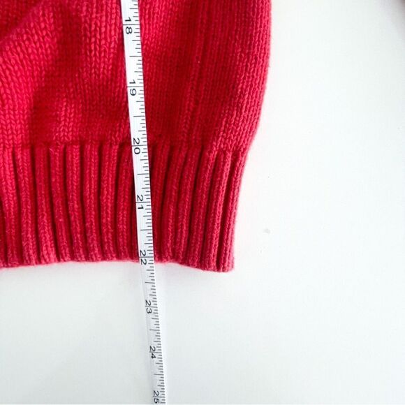 Tommy Hilfiger Sweater Red Crewneck Snowflake Cotton Women's S Long Sleeved - Picture 6 of 8